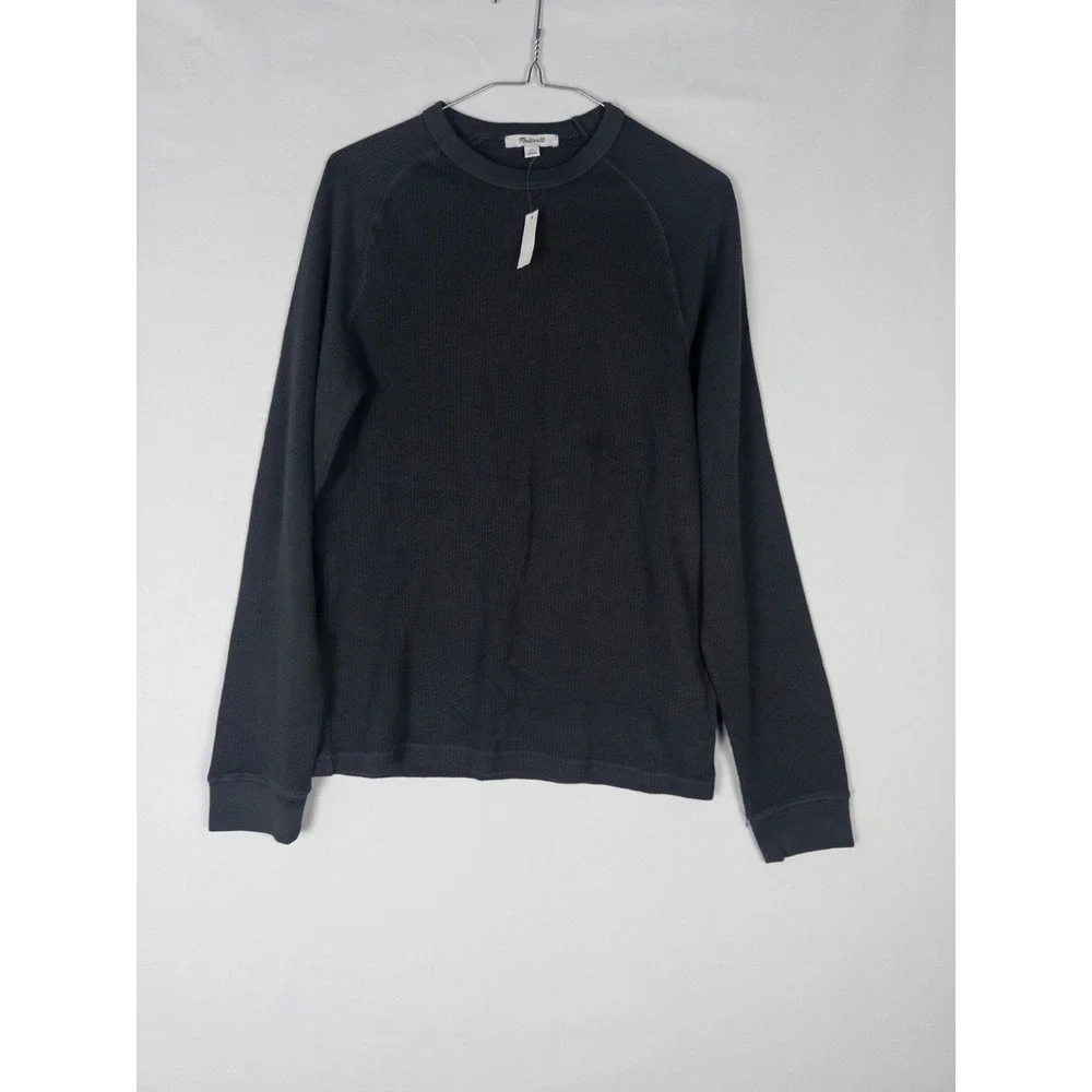NWT Madewell‎ Womens Sweater XS Heather Gray Pullover Solid Knit Cotton